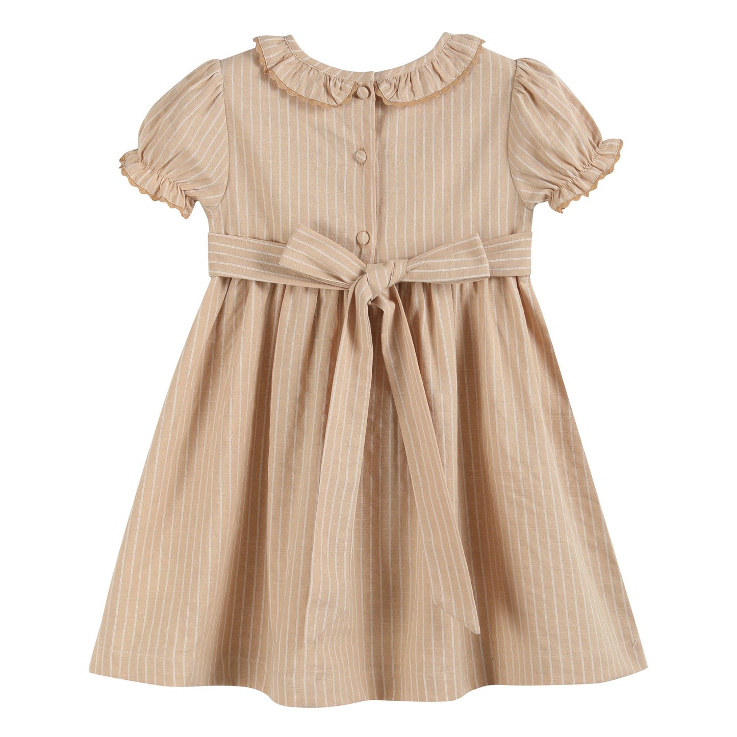 Lil Cactus - Light Brown Smocked Ruffle Dress