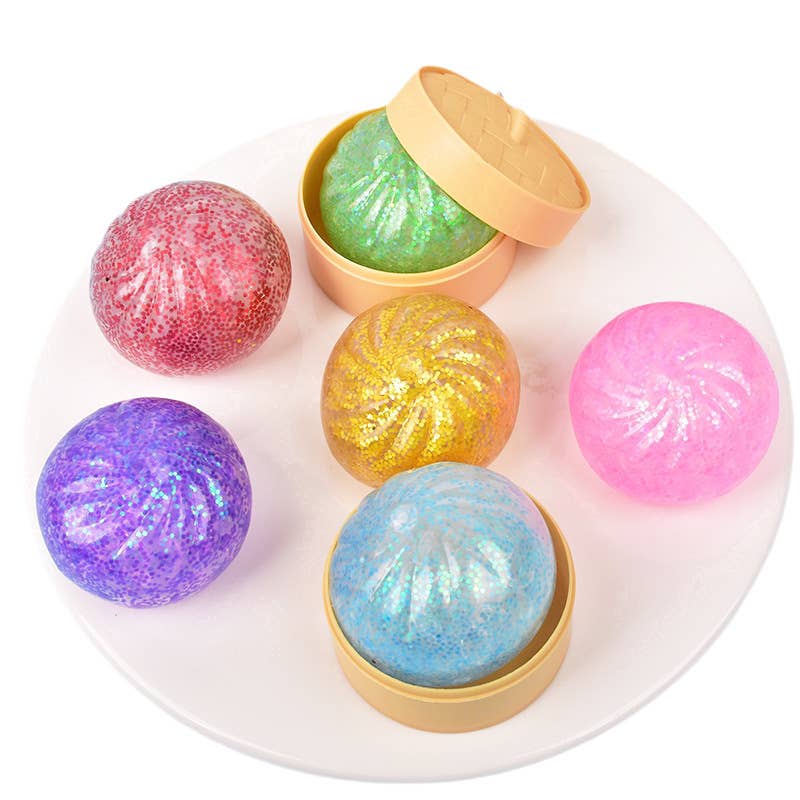 Auraquise - Cartoon Jumbo Mystery Squishy Dumpling Realistic Steamed Bun Stress Relief Squeeze Toy