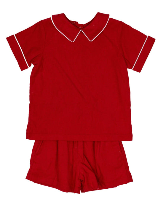 The Oaks Apparel Company - John Red Cord Short Set