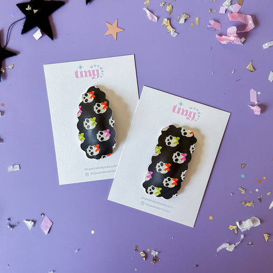 Tiny Wonders Bows - Skulls with Bows, snap clip