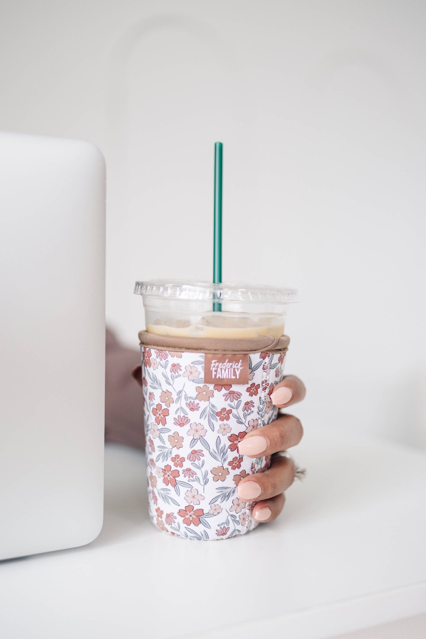 Frederick Family Co. - Iced Coffee Sleeve, Cute Reusable  Cup Holder Drink Sleeve, Coffee Lover Gift, Cold Drink Sleeve for Iced Coffee Cups