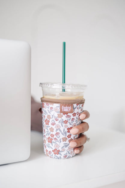 Frederick Family Co. - Iced Coffee Sleeve, Cute Reusable  Cup Holder Drink Sleeve, Coffee Lover Gift, Cold Drink Sleeve for Iced Coffee Cups