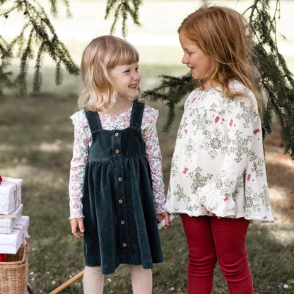 Burt's Bees Baby - Poinsettia Fair Isle Organic Girl Tee & Dress Set