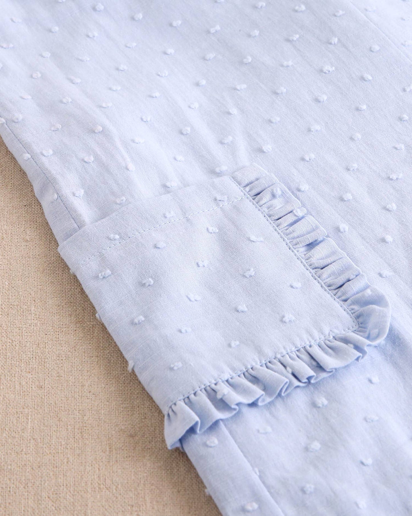 Dadati - Blue plumeti girl's romper with maxi bow