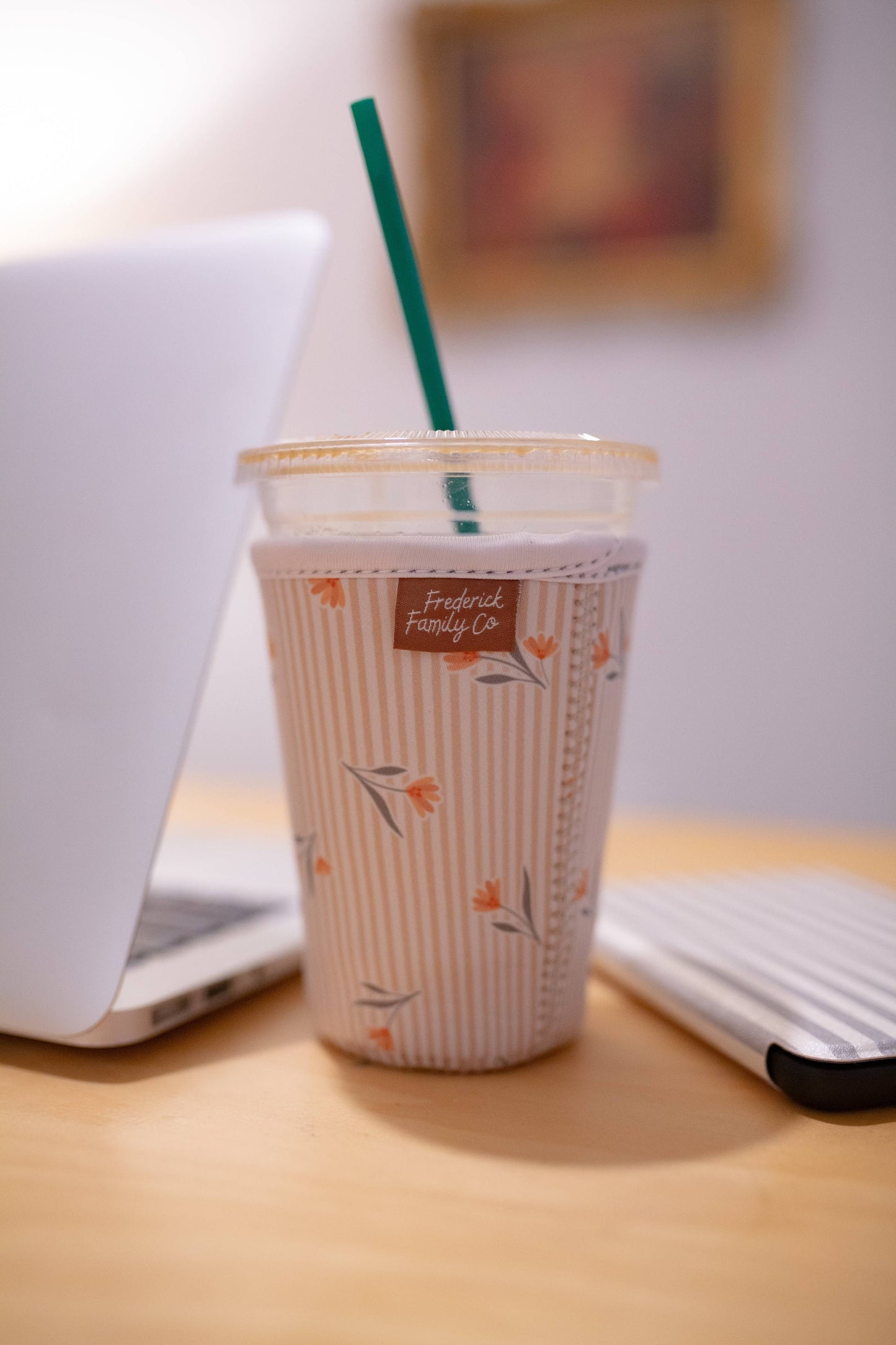 Frederick Family Co. - Iced Coffee Sleeve, Cute Reusable  Cup Holder Drink Sleeve, Coffee Lover Gift, Cold Drink Sleeve for Iced Coffee Cups