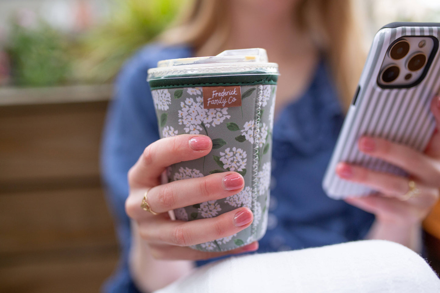 Frederick Family Co. - Iced Coffee Sleeve, Cute Reusable  Cup Holder Drink Sleeve, Coffee Lover Gift, Cold Drink Sleeve for Iced Coffee Cups