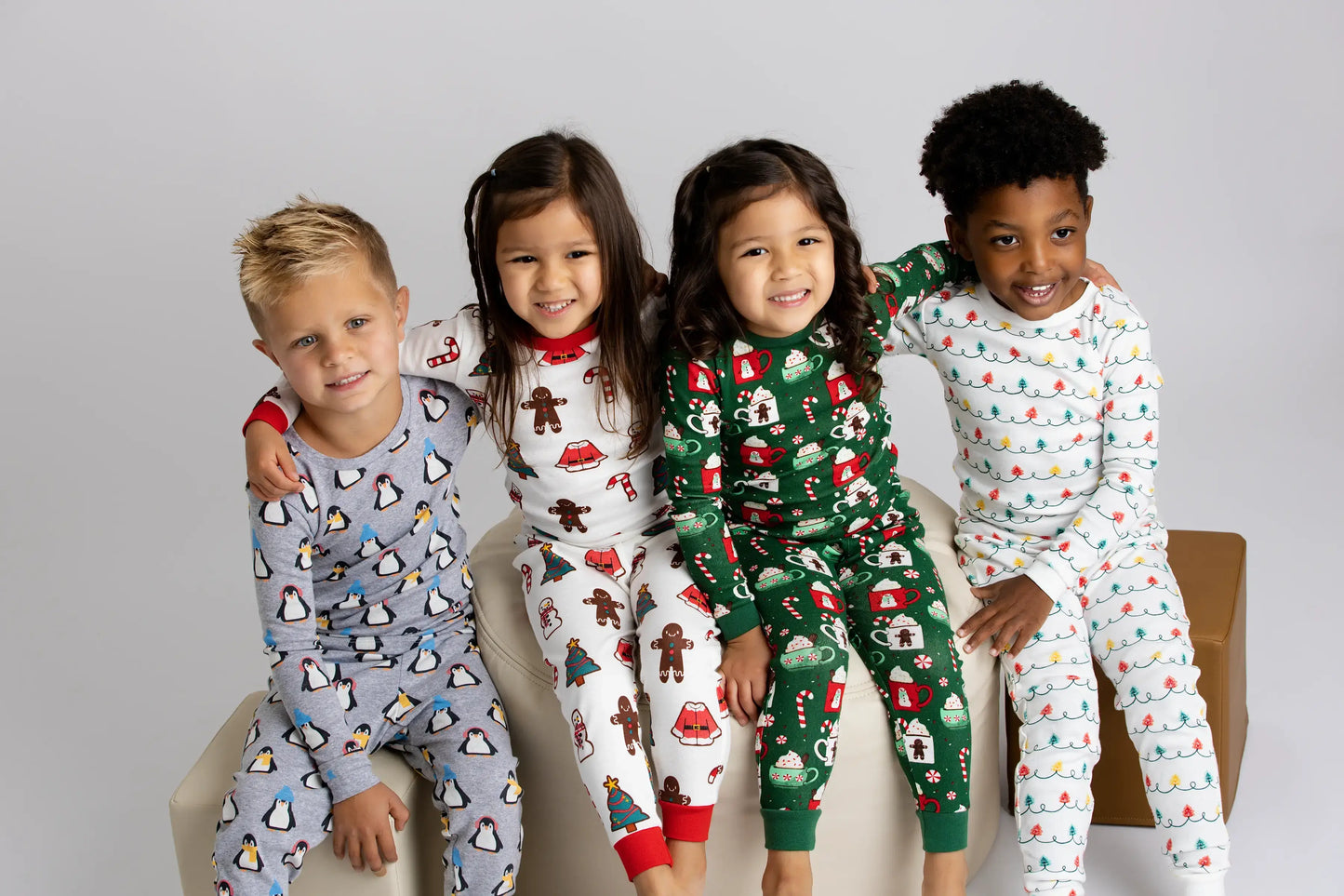 Monica + Andy - Holiday Kids Two-Piece Pajama Set_Holiday Tree Lights