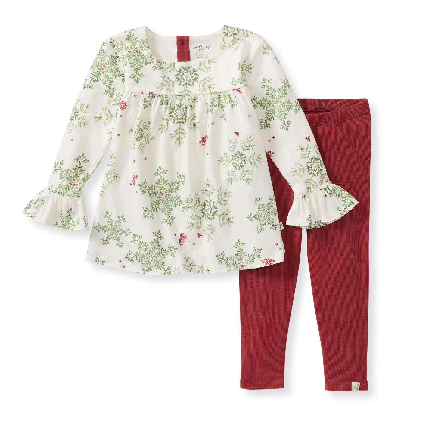 Burt's Bees Baby - Holiday Snowflakes Organic Tunic & Pants Set