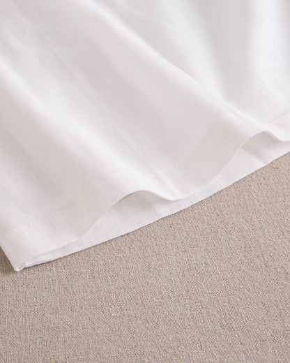 Dadati - White girl's dress with blue edges and a bow on the back
