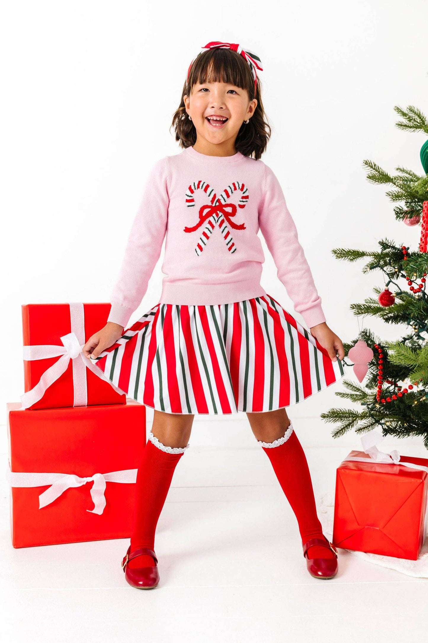 Little Stocking Co. - Santa Baby Lace Top Knee High Socks