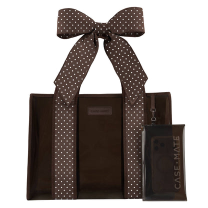 Case-Mate - Case-Mate Espresso Polka Dot Bow Jelly Tote Bag