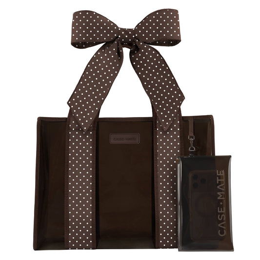 Case-Mate - Case-Mate Espresso Polka Dot Bow Jelly Tote Bag