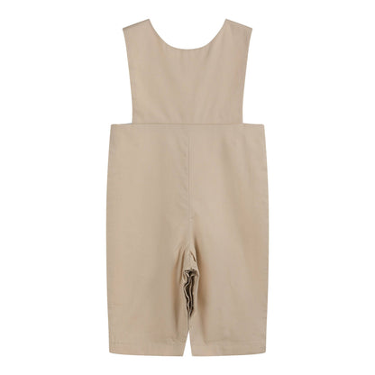 Lil Cactus - Light Brown Mallard Smocked Overalls