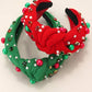 JOSSLYN by wall to wall - CHRISTMAS JINGLE BELL SEED BEAD HAIR BAND HEADBAND | 40HB156
