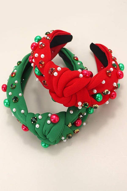 JOSSLYN by wall to wall - CHRISTMAS JINGLE BELL SEED BEAD HAIR BAND HEADBAND | 40HB156