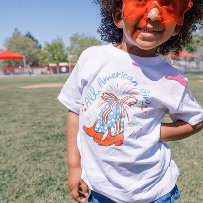 Benny & Ray Apparel - All American Girl Cowboy Boots 4th of July Shirt