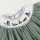 Lil Cactus - Sage Green Mallard Smocked Bishop Dress