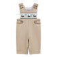 Lil Cactus - Light Brown Mallard Smocked Overalls