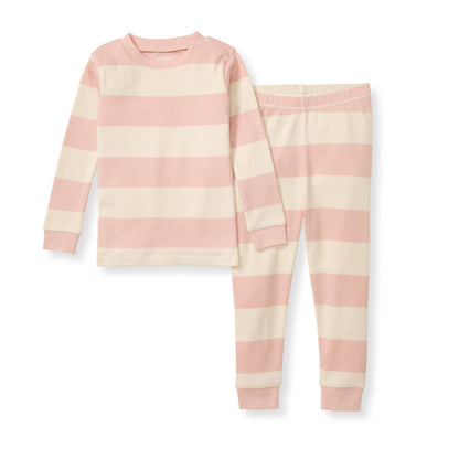 Burt's Bees Baby - Rugby Stripe Organic Cotton Two-Piece Pajamas - Ranunculus