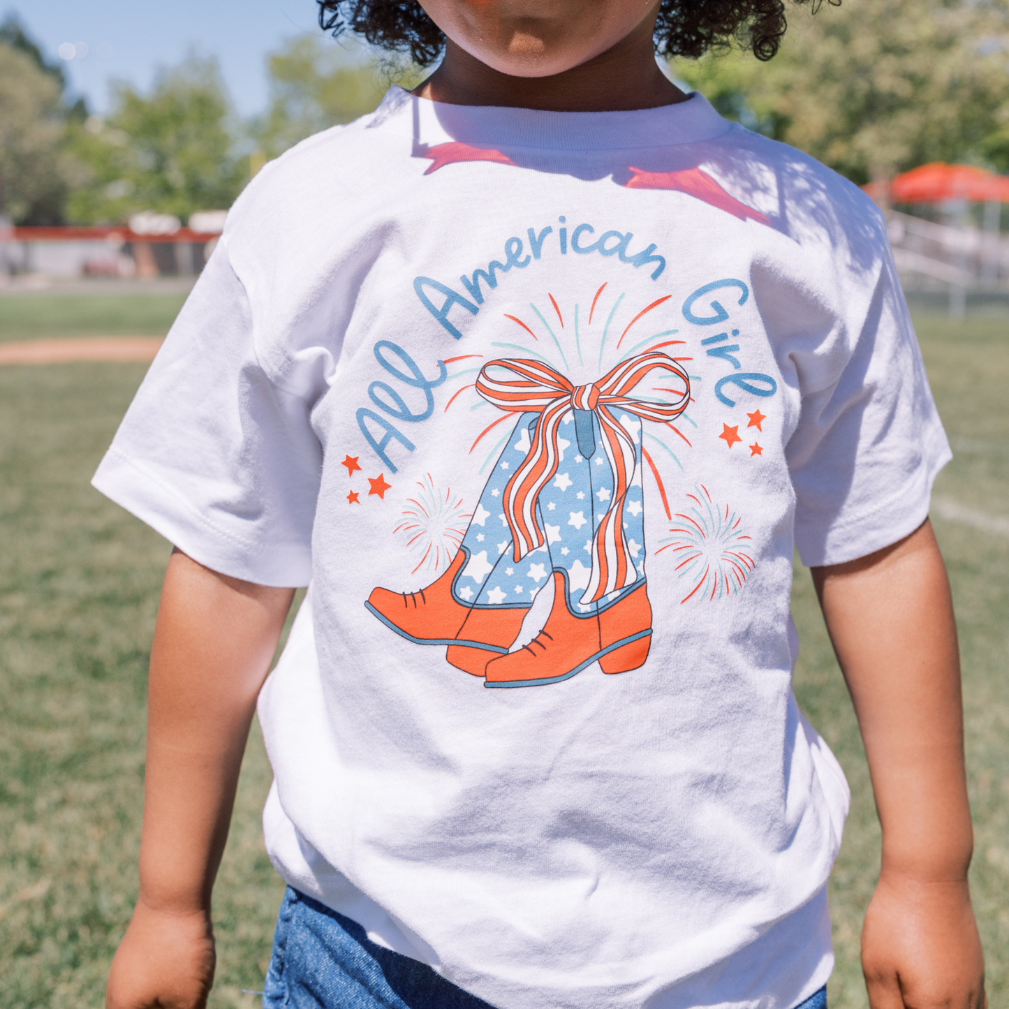 Benny & Ray Apparel - All American Girl Cowboy Boots 4th of July Shirt