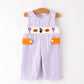 Rylee Faith Designs - Fall Halloween Purple Balloon Pumpkin Cat Smock Embroidery Baby Boy Romper