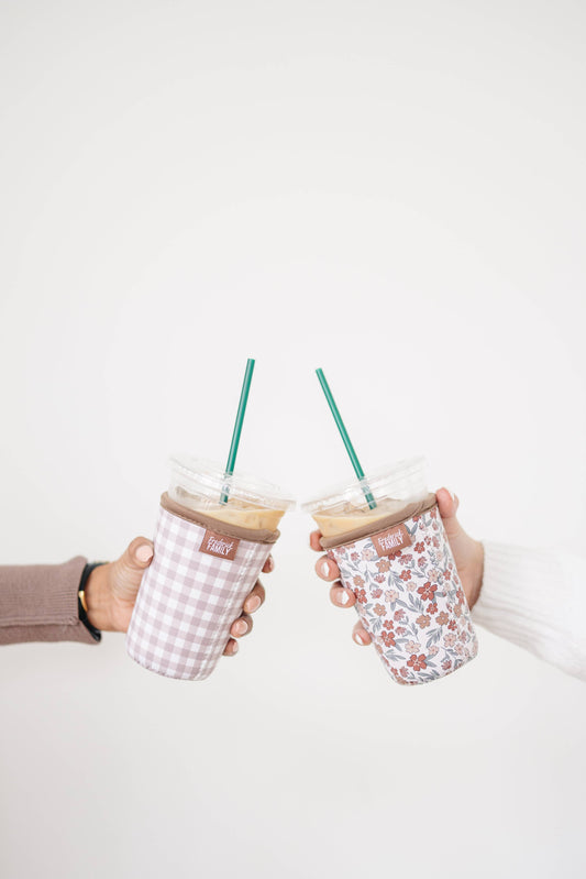 Frederick Family Co. - Iced Coffee Sleeve, Cute Reusable  Cup Holder Drink Sleeve, Coffee Lover Gift, Cold Drink Sleeve for Iced Coffee Cups