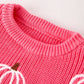 Rylee Faith Designs - （Pre-order）Fall Girls Thanksgiving Halloween Pumpkin Pink Pullover Sweater
