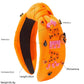 Auraquise - Halloween Fall Pumpkin Corn Headband Seed Beads Rhinestones Pearl Knot