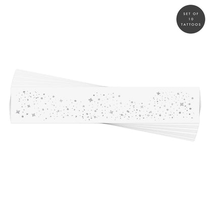 Flash Tattoos - GALACTIC SILVER FACE FRECKLES metallic temporary tattoos