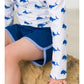 RuffleButts + RuggedButts - Boys Navy Dolphin Hem Swim Trunks