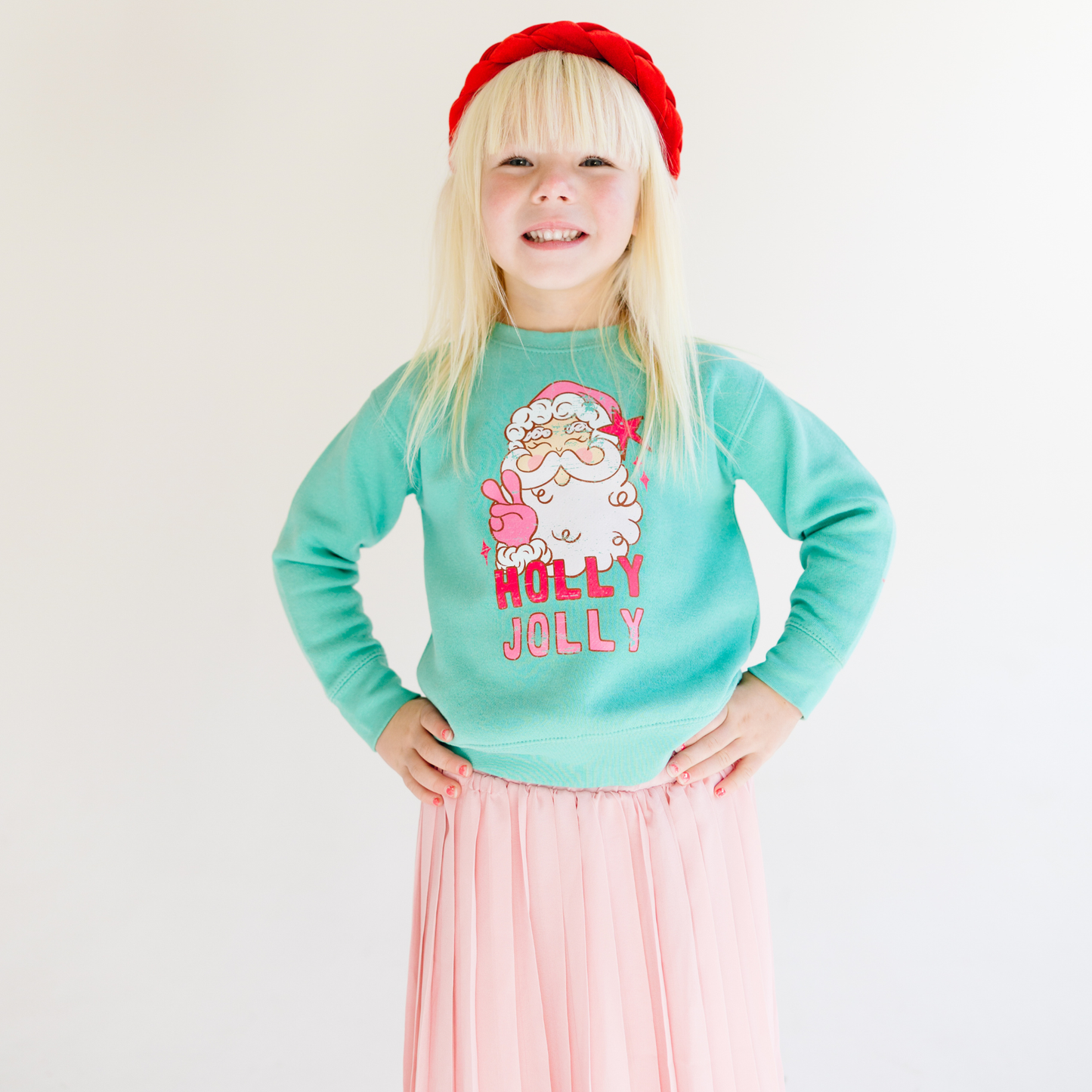 Benny & Ray Apparel - Holly Jolly Santa Christmas Kids Pullover Sweatshirt