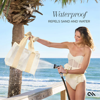 Case-Mate - Case-Mate Ecru Raffia Bow Jelly Tote Bag