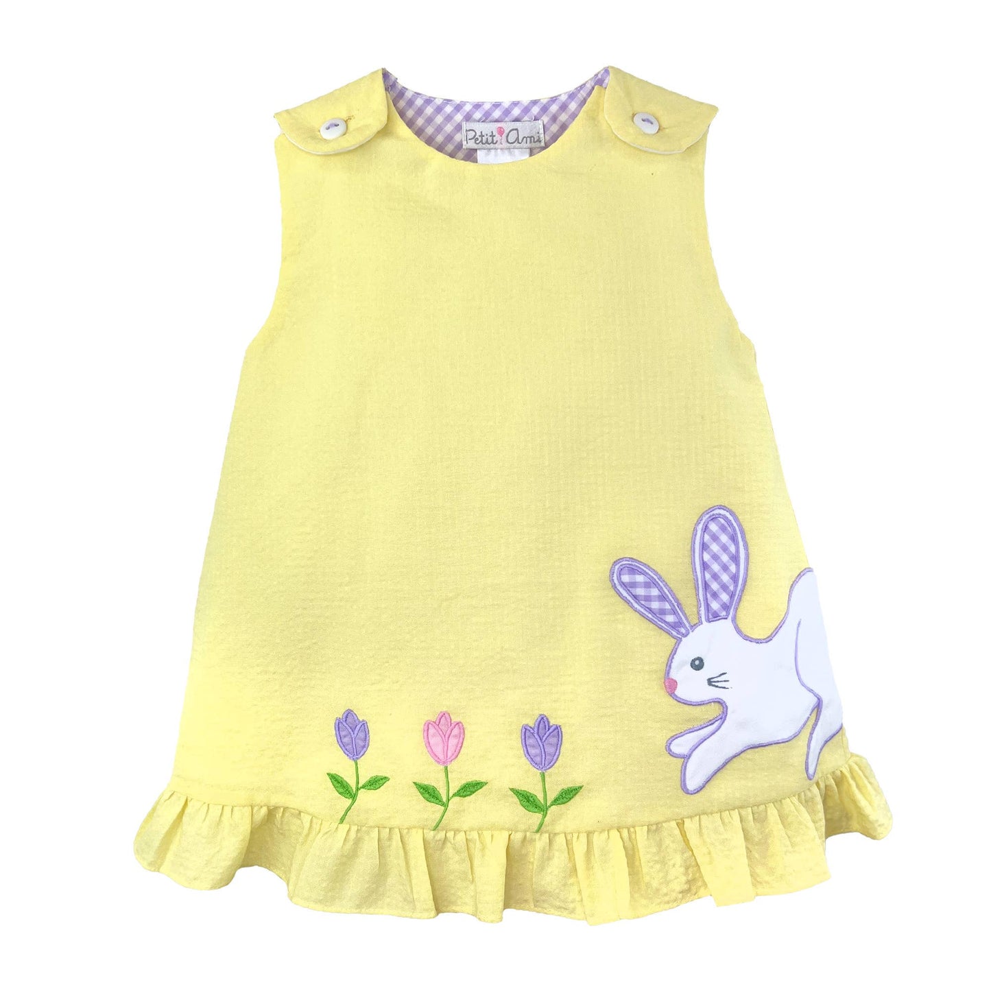 Petit Ami & Zubels - Sun Dress with Bunny and Flower Appliques