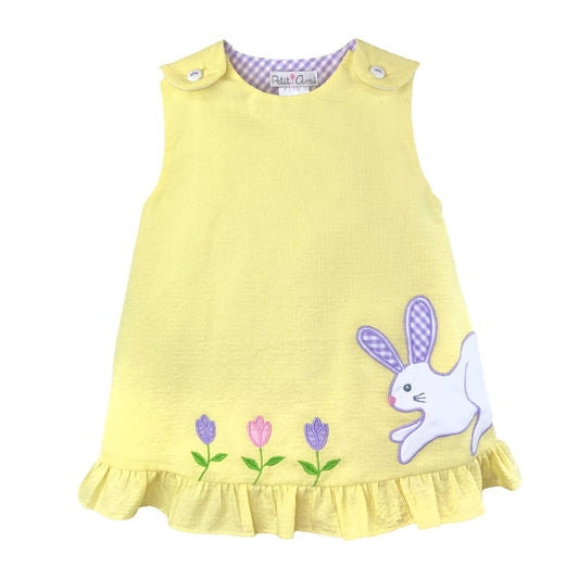 Petit Ami & Zubels - Sun Dress with Bunny and Flower Appliques