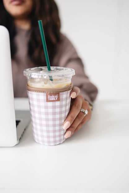 Frederick Family Co. - Iced Coffee Sleeve, Cute Reusable  Cup Holder Drink Sleeve, Coffee Lover Gift, Cold Drink Sleeve for Iced Coffee Cups