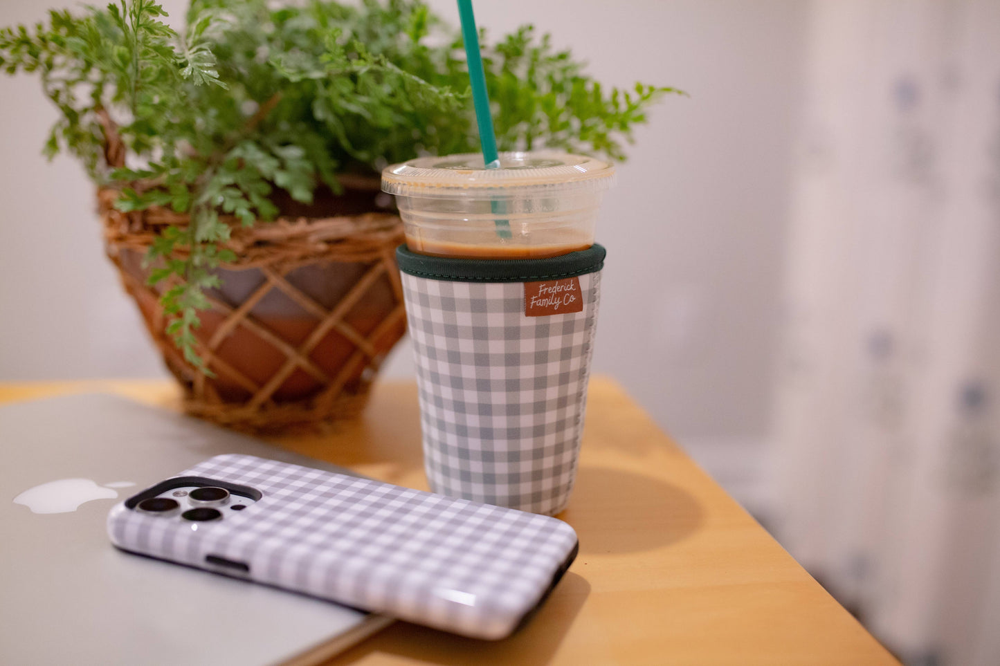 Frederick Family Co. - Iced Coffee Sleeve, Cute Reusable  Cup Holder Drink Sleeve, Coffee Lover Gift, Cold Drink Sleeve for Iced Coffee Cups