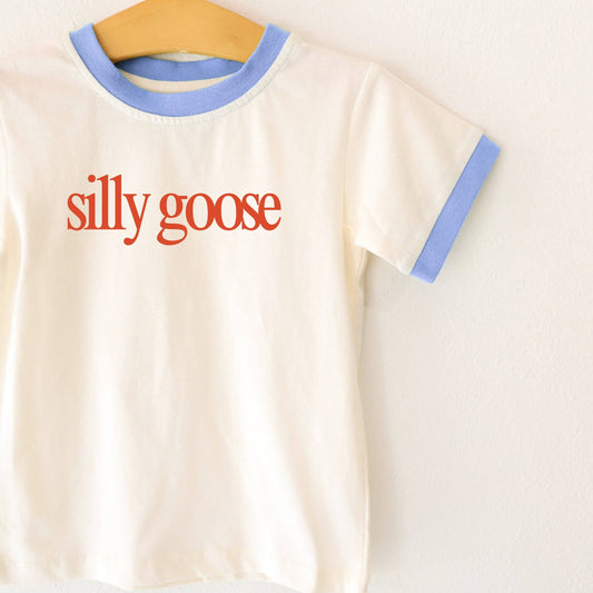 Polished Prints - Silly Goose Kids Ringer T-Shirt, graphic tshirt, boys shirts