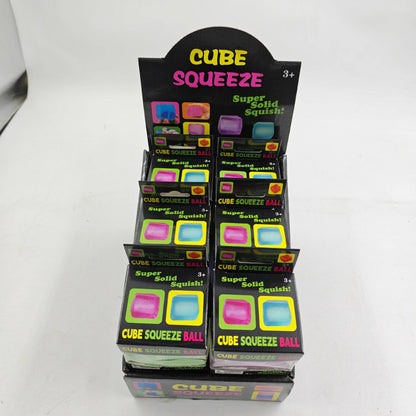Liffy - Glitter Cube Squishy Soft Stress Relief Toy Sparkle Squeeze