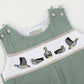 Lil Cactus - Sage Green Mallard Smocked Overalls