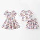 Auraquise - Girls Summer Cartoon Cute Magical Printed Party Outfits