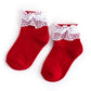 Little Stocking Co. - Lace Bobby Socks - Red/White