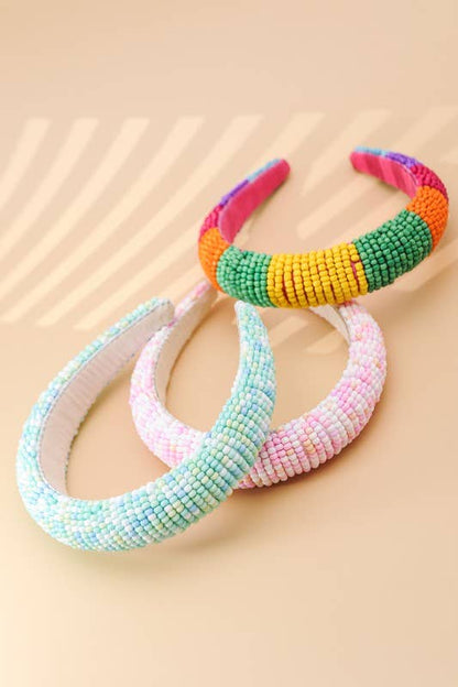 JOSSLYN by wall to wall - COLORFUL SEED BEADED HEADBAND | 40HB126