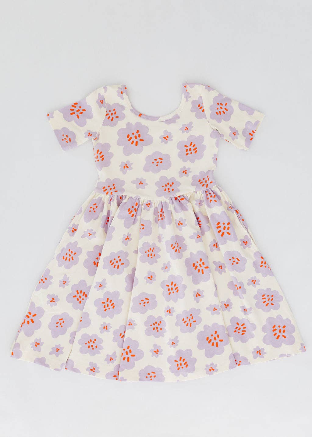 Good Apples Kids - Short Sleeve Twirl Dress in Lavender Blooms Pre-sale