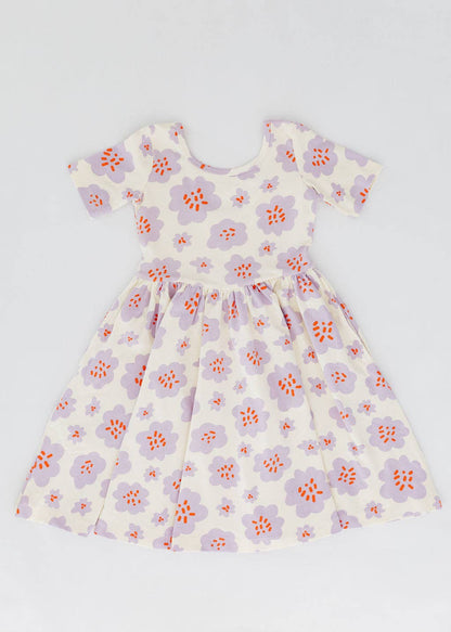 Good Apples Kids - Short Sleeve Twirl Dress in Lavender Blooms Pre-sale