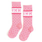 Little Stocking Co. - Pink Bow Scalloped Knee Socks