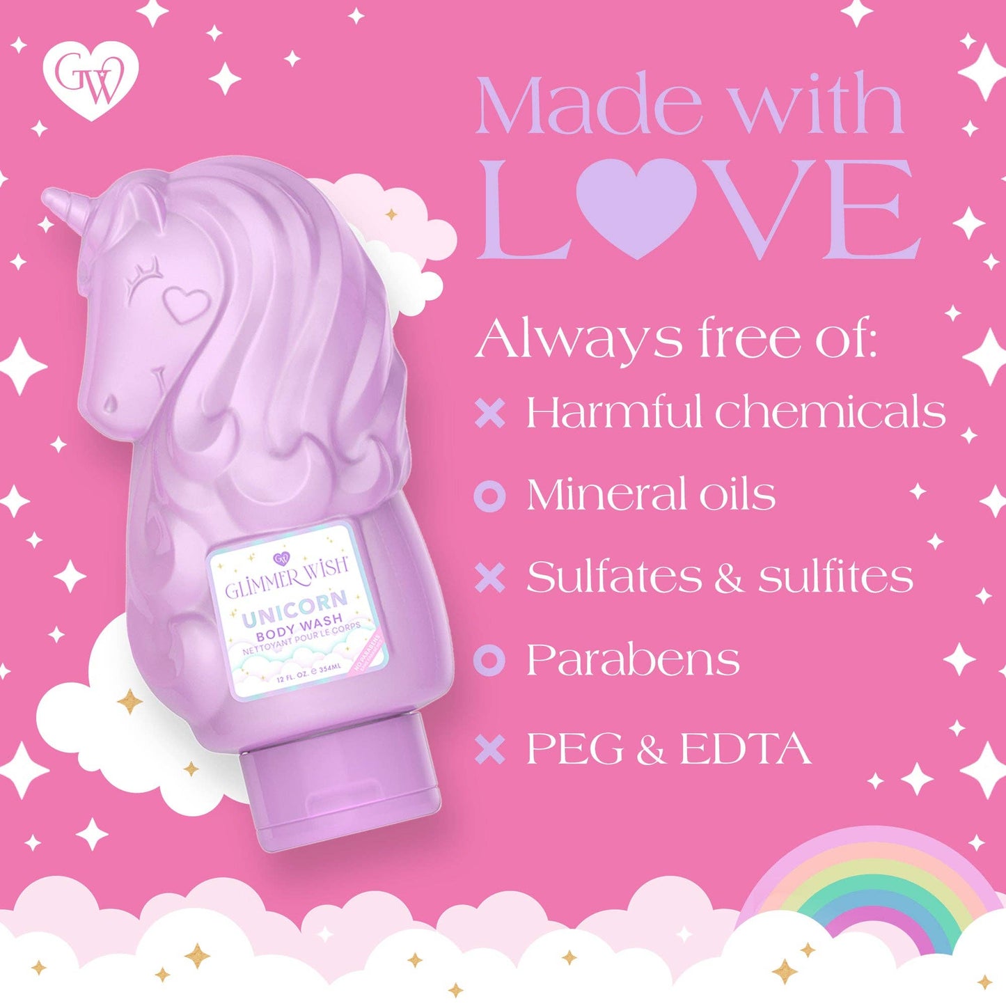 Glimmer Wish - Unicorn Body Wash— Fragrance Free & Dye Free