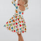 Good Apples Kids - 3/4 Sleeve Twirl Dress in Apples