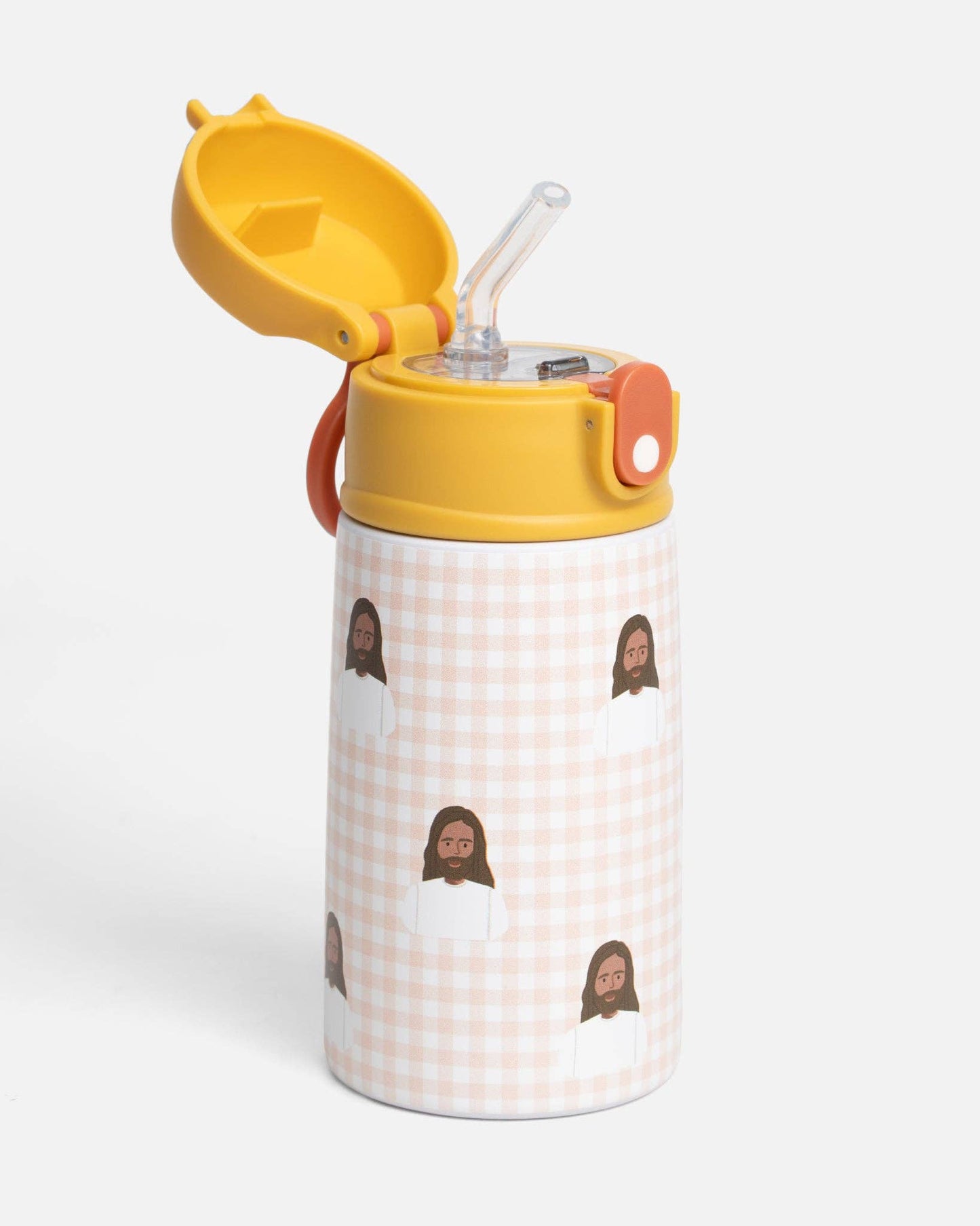 Be A Heart - Pink Gingham Jesus Water Bottle – 13.5oz Stainless Steel