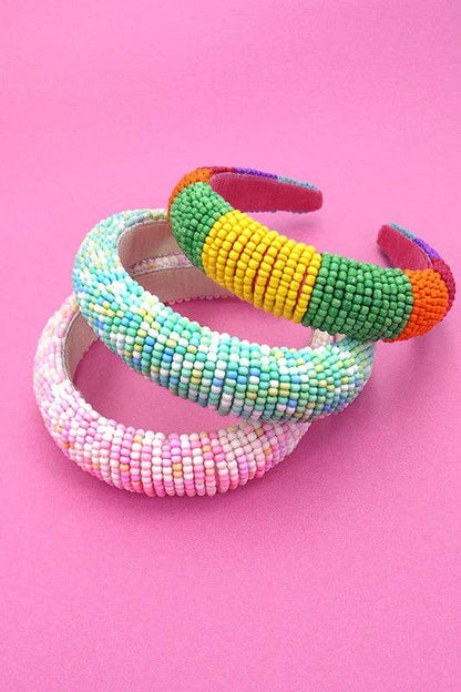 JOSSLYN by wall to wall - COLORFUL SEED BEADED HEADBAND | 40HB126