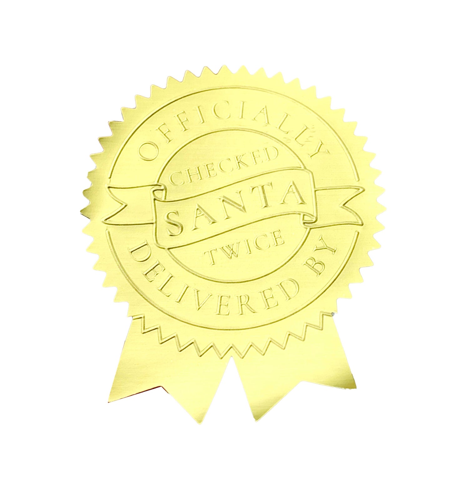 Black Bow Studio - Delivered By Santa Christmas Embossed Rosette Stickers